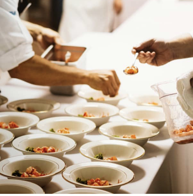 VIP inflight chef plating gourmet dishes LEMD Madrid private jet catering