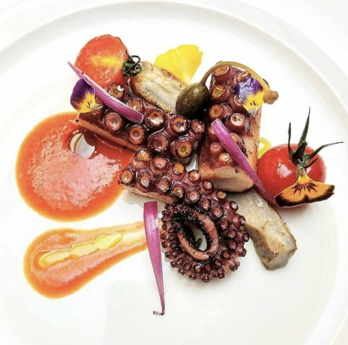 Grilled octopus private jet gourmet LGAV Athens