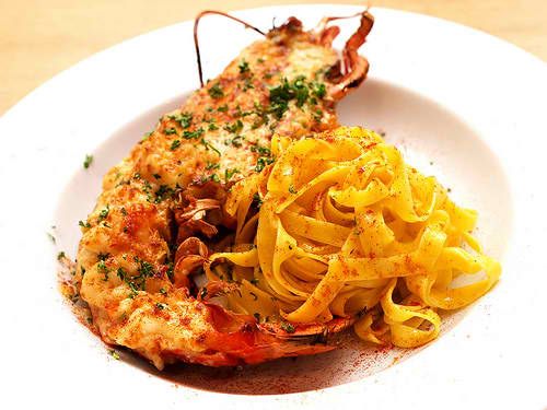 Lobster tagliatelle private jet catering LEIB Ibiza