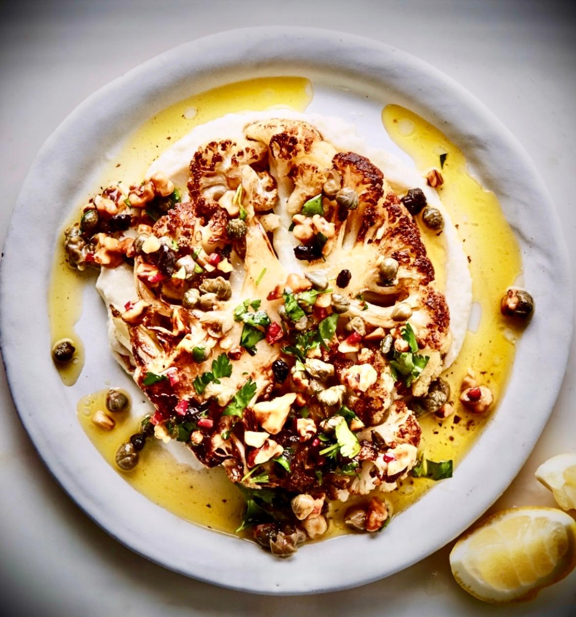 Roasted cauliflower steak private jet catering LEIB Ibiza
