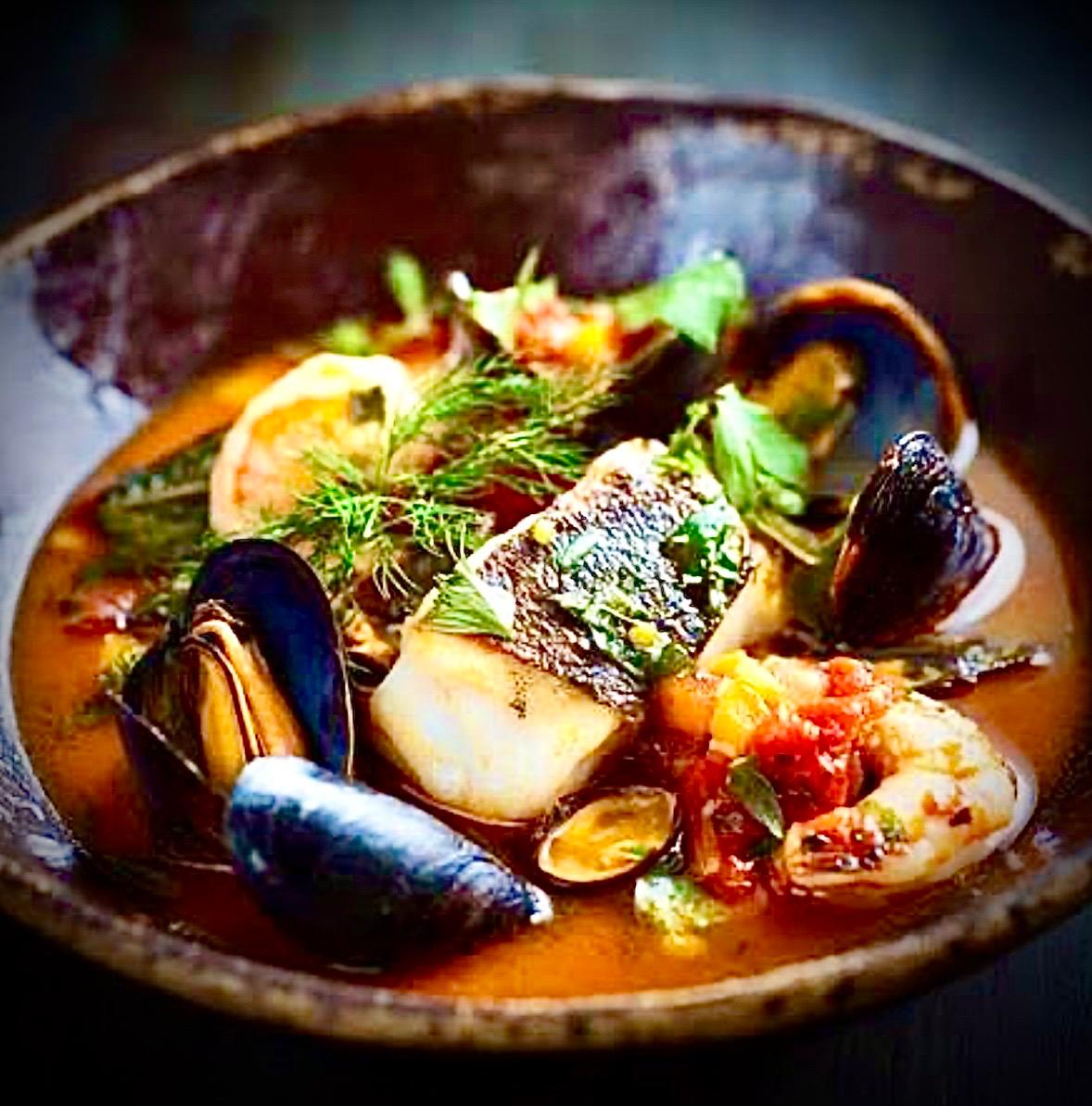Seafood bouillabaisse private jet gourmet LGAV Athens
