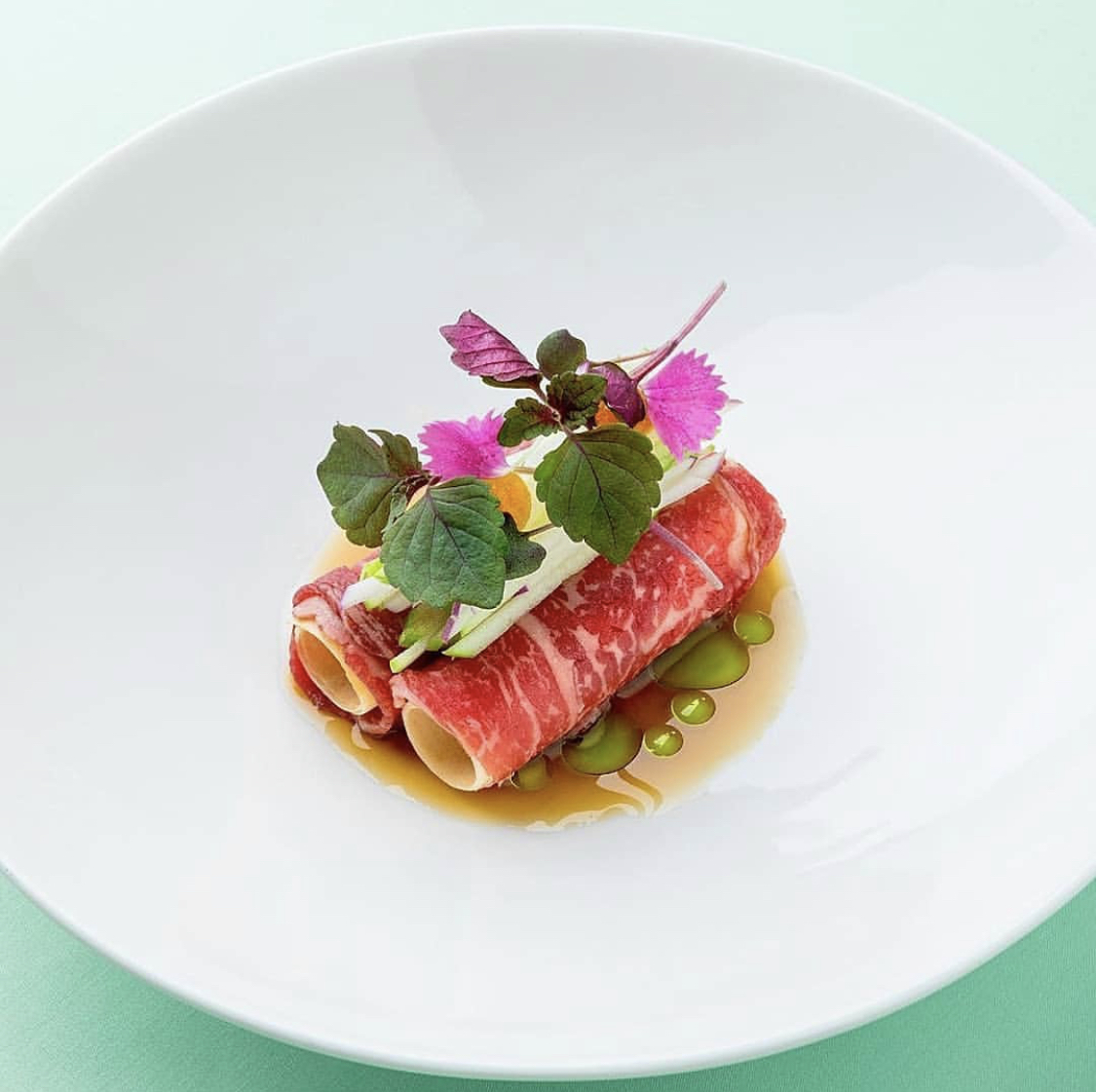 Premium wagyu tataki private jet catering LEBL Barcelona